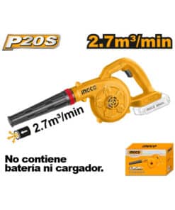 Soplador Sopladora a Batería Inalámbrica 20V 1800rpm Ingco Naranja/Amarillo CABLI2078