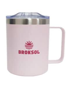 Taza Rosa Térmica Con Manija 400ml Broksol TAZ400RS