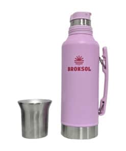 Termo Acero Inoxidable Rosa 1.2lts Con Tapón Cebador Broksol TER-1200TCRS