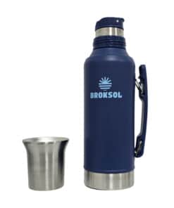 Termo Acero Inoxidable Azul 1.2lts Con Tapón Cebador Broksol TER-1200TCAZ