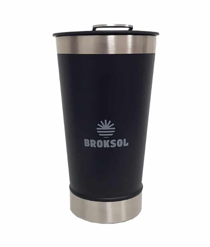 Vaso Térmico Cervecero Negro 500ml Con Tapa y Destapador Broksol TER-VASC500NE - Imagen 4