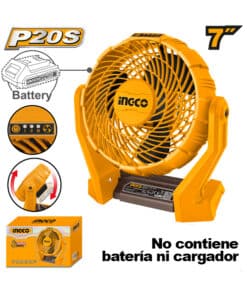 Ventilador a Batería Inalámbrico 7" 20V Ingco Naranja/Amarillo CFALI2007