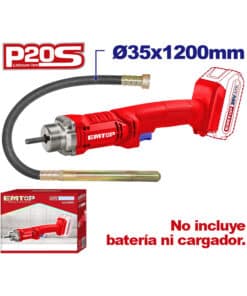 Vibrador Vibradora Para Hormigón Cemento a Batería Inalámbrico 20V 2300rpm 35 x 1200mm Emtop ECVL202301