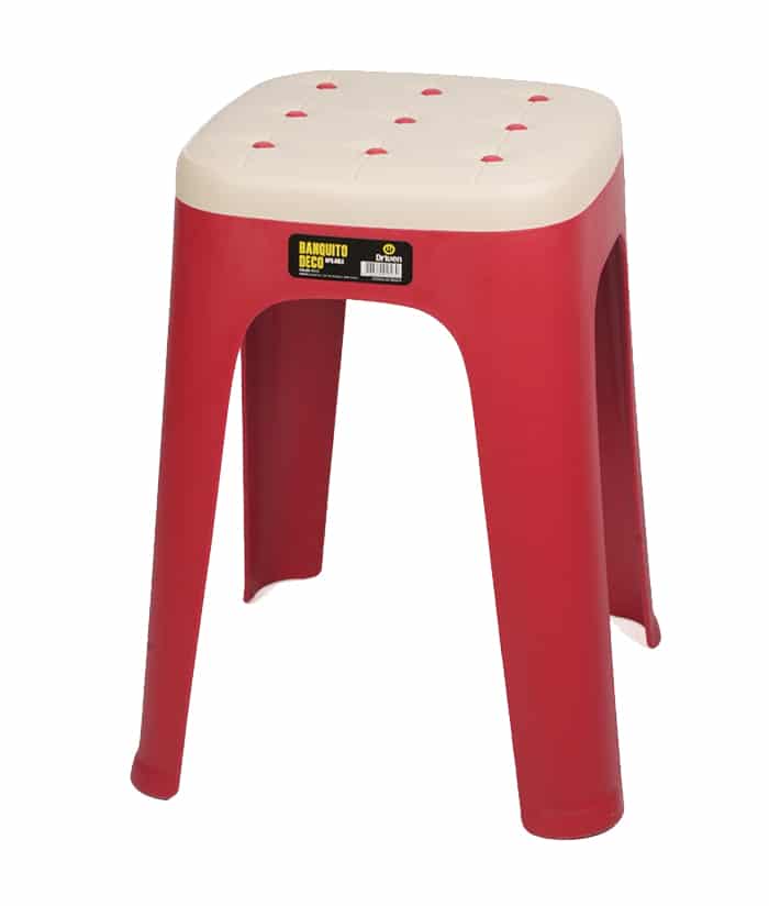 Banqueta Banquito de Polipropileno Color Rojo Driven AD-0065/R
