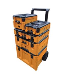Combo Set Kit Cajas Encastrables Apilables Carro Porta Herramientas Organizador Lusqtoff Naranja LCHP6-8