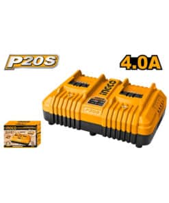 Cargador Rápido Doble de Batería 4.0Ah Amper 20V Ingco FCLI2034-4