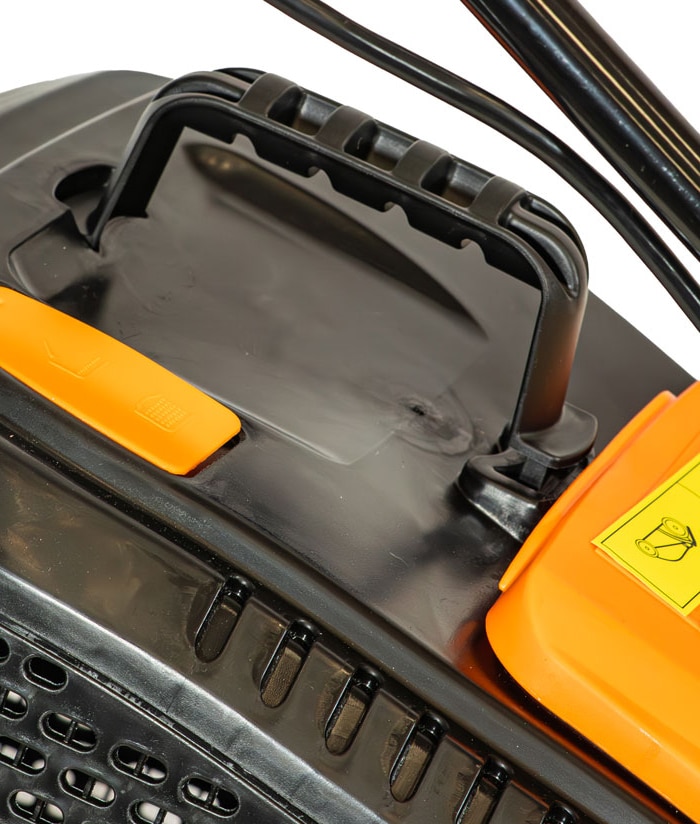 Cortadora de Pasto Césped Eléctrica 1200W Con Bolsa 3 Niveles Lusqtoff Jardin Naranja/Negro LCO1203-8B - Imagen 8