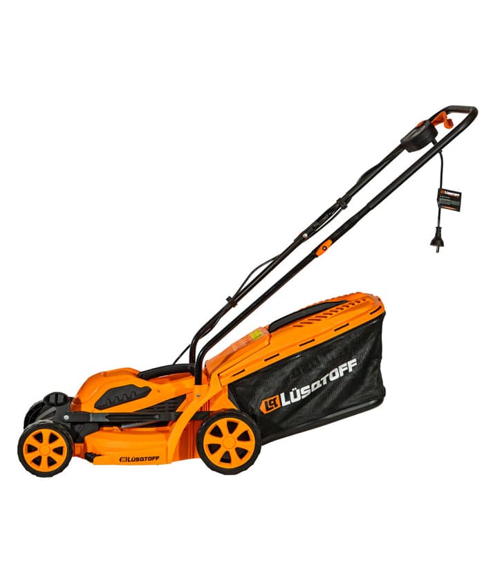 Cortadora de Pasto Césped Eléctrica 1200W Con Bolsa 5 Niveles Lusqtoff Jardin Naranja/Negro LCO1205-8B - Imagen 2