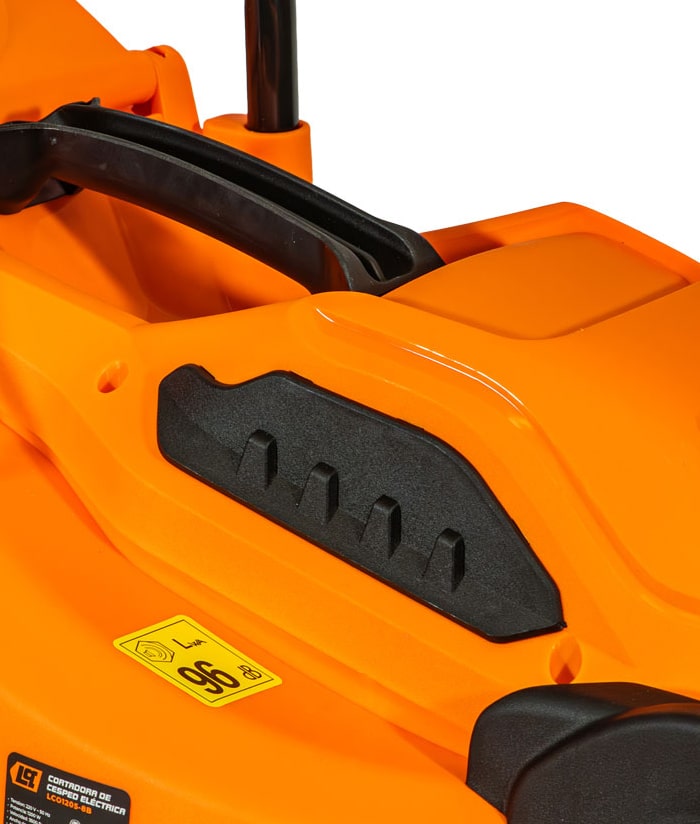 Cortadora de Pasto Césped Eléctrica 1200W Con Bolsa 5 Niveles Lusqtoff Jardin Naranja/Negro LCO1205-8B - Imagen 3