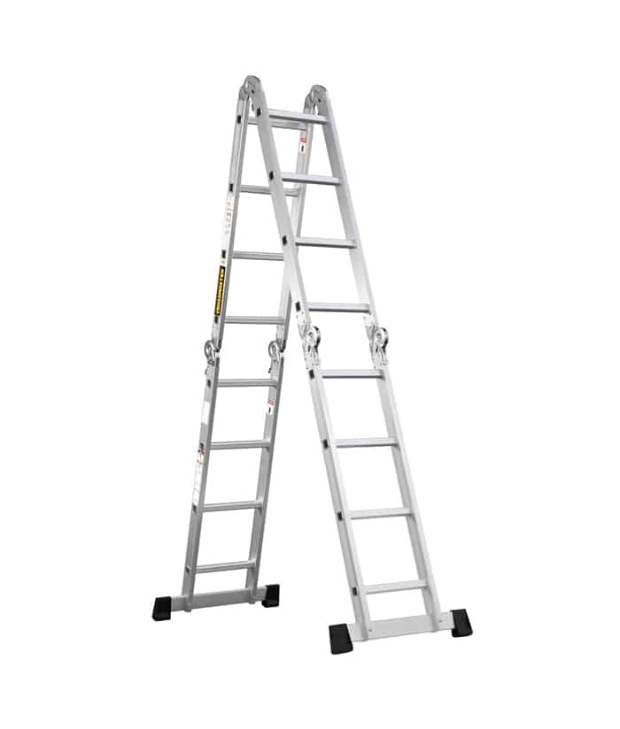 Escalera de Aluminio Multipropósito Multiuso Plegable 4 x 4 16 Escalones 150kgs 217 cm Crossmaster 9931175