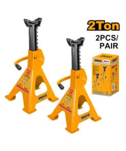 Juego Set Kit Par de Caballetes Soportes Para Auto 2 Toneladas Ingco Naranja/Amarillo HJS0201