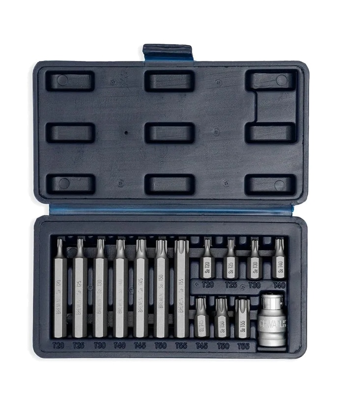 Juego Set Kit Puntas Torx Largas y Cortas x 15pzs Bremen 8307