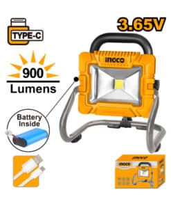 Linterna Reflector Luz Led a Batería Inalámbrica 3.7V 500-900 Lúmenes Ingco Naranja/Amarillo HRLF4415