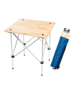 Mesa Plegable de Aluminio Tapa de Madera Broksol MES-2