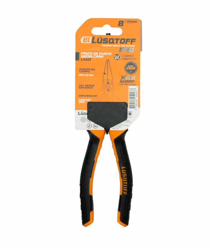 Pinza Punta Media Caña 8" 200mm Pro Lusqtoff L4222 - Imagen 4
