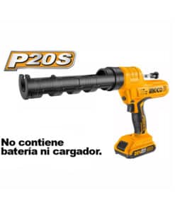 Pistola Aplicadora Cartucho Sellador de Silicona a Batería Inalámbrica 20V Ingco Naranja/Amarillo CCGLI2001