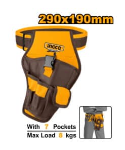 Bolso Cartuchera Porta Herramientas Multiuso Con Cinturón 290 x 190mm Ingco Naranja/Amarillo HTBP030128