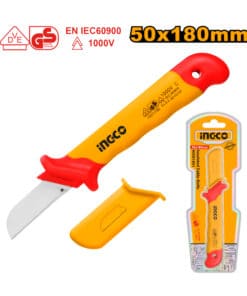 Cuchillo Navaja Corta Cable Aislado Dieléctrico 1000V 50 x 185mm Ingco HIDCK1851