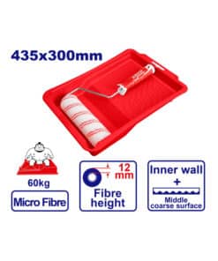 Juego Set Kit Bandeja Pintor y Rodillo 230mm Emtop Rojo/Azul ECBH16093801