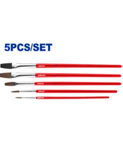 Juego Set Kit Pinceles Artísticos x 5pzs Emtop Rojo/Azul EMXA1K05