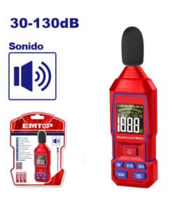 Medidor Digital de Sonido Decibelímetro 30-130Db Emtop Rojo/Azul EMJN35031