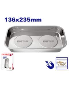 Plato Bandeja Imantada Magnética Rectangular Doble 235 x 136mm Emtop EMMC3002