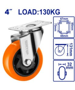 Rueda Giratoria 4" Hasta 130kg Emtop EMJL2342