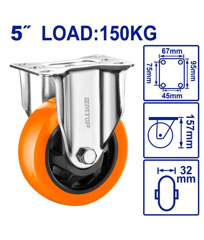 Rueda Giratoria 5" Hasta 150kg Emtop EMJL2351
