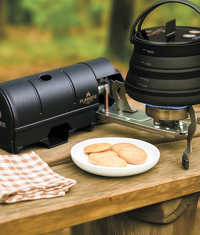 Anafe Cocina Portátil Plegable a Gas Flamante 1 Hornalla Para Camping Color Negro Driven DC-10040/N - Imagen 2