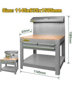 Banco Mesa de Trabajo Cajones y Tablero Jadever Amarillo/Verde JDCS5A05