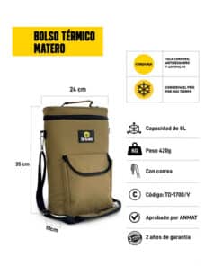 Alternative view of Bolso Matero Térmico Doble Termo Color Verde Driven TD-T-0110/V