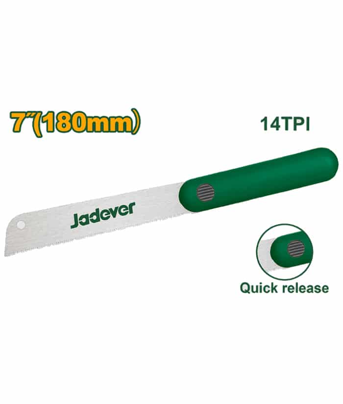 Cuchilla Sierra de Mano 7" 180mm Jadever Amarillo/VerdeJDHW9G07