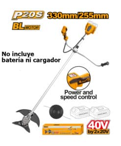 Desmalezadora a Batería Inalámbrica 40V Motor Brushless Ingco Naranja/Amarillo CSTLI20018