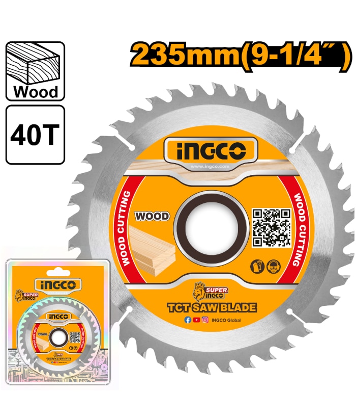 Disco Sierra Circular 9 1/4" 235mm 40 Dientes Para Madera Ingco TSB123525