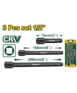 Juego Set Kit Extensión de Impacto Encastre 1/2" x 3pzs Jadever Amarillo/Verde JDMS7403