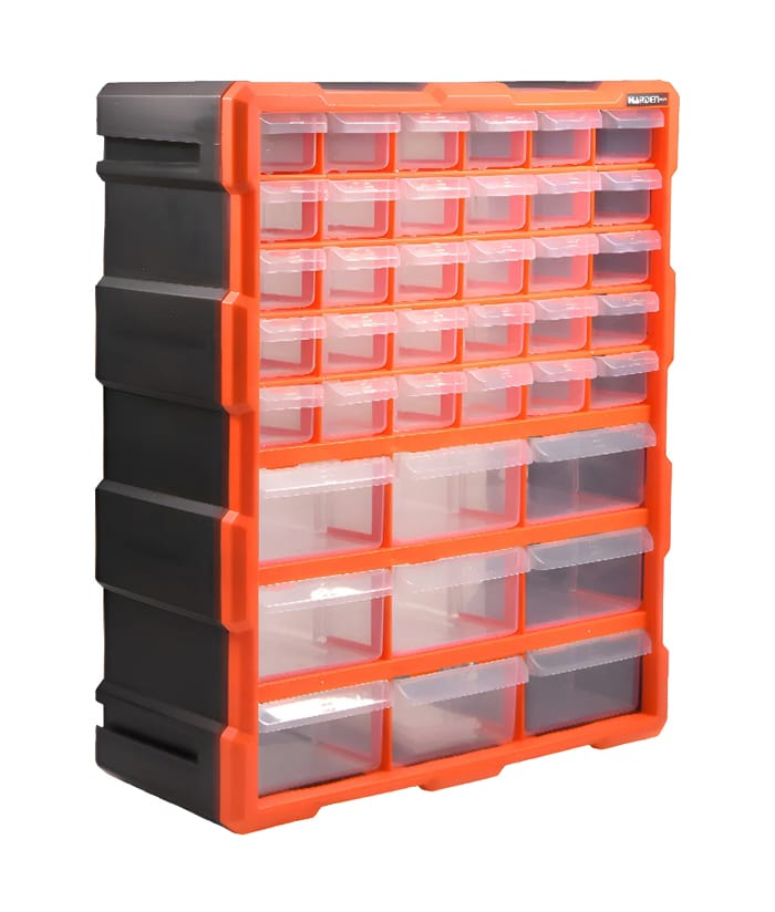 Gavetero Organizador de Herramientas 39 Cajones Harden Naranja 520375