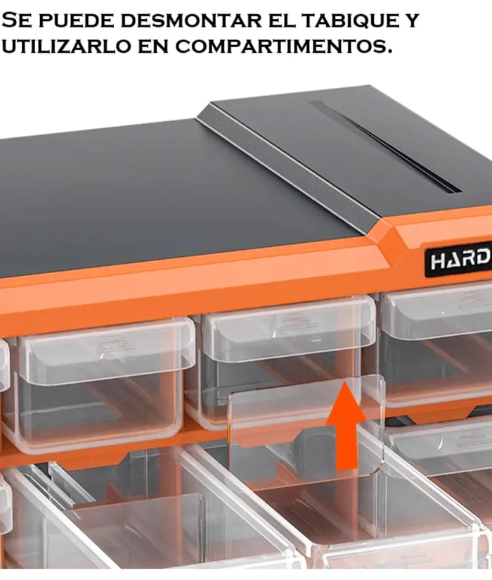 Gavetero Organizador de Herramientas 39 Cajones Harden Naranja 520375 - Imagen 3
