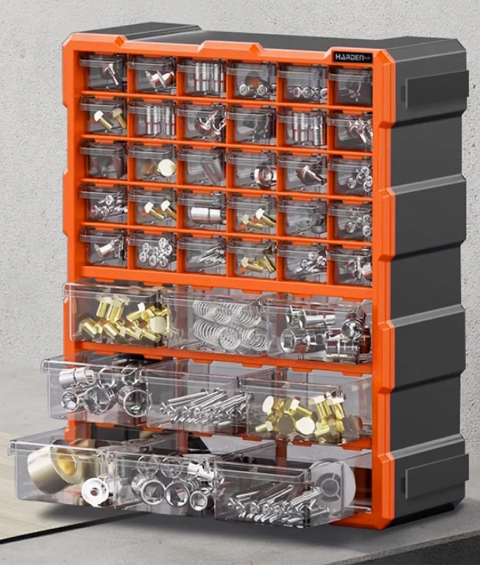 Gavetero Organizador de Herramientas 39 Cajones Harden Naranja 520375 - Imagen 5