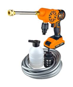 Hidrolavadora a Batería Inalámbrica 20V 60bar + Batería 2.0Ah Amper + Cargador One Power Nebraska Naranja/Negro NOPHM20