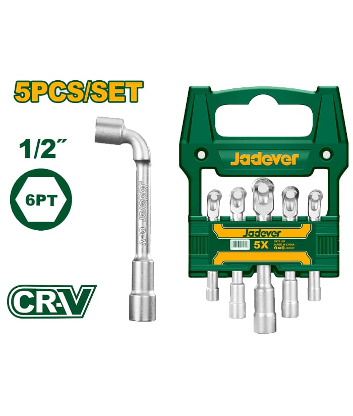 Juego Set Kit Llaves Curvas Con Agujeros x 5pzs Jadever Amarillo/Verde JDTH4205
