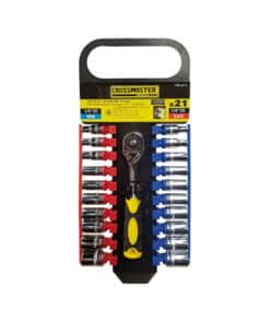 Juego Set Kit Tubos Bocallaves Hexagonal Encastre 1/4" x 21pzs milimétrico y pulgadas Crossmaster 9944670