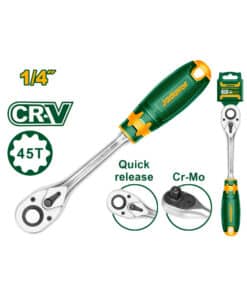 Llave Crique Encastre 1/4" 45 Dientes Jadever Amarillo/Verde JDRW1214