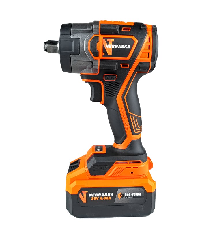 Llave de Impacto a Batería Inalámbrica 1/2" 20V 650Nm Motor Brushless One Power + 1 Batería 4.0Ah Amper + Cargador + Maletín Nebraska NOPLI20650 - Imagen 3
