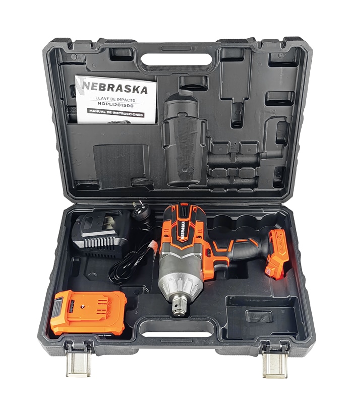 Llave de Impacto a Batería Inalámbrica 3/4" 20V 1500Nm Motor Brushless One Power + 1 Batería 4.0Ah Amper + Cargador + Maletín Nebraska NOPLI201500 - Imagen 3
