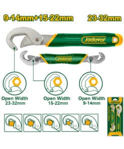 Juego Set Kit 2 Llaves Universales 9-14mm 15-22mm 23-32mm Jadaver Amarillo/Verde JDUW1103