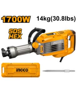 Martillo Demoledor Eléctrico Encastre SDS Hexagonal 1700W 50J Ingco Naranja/Amarillo PDB170068-4
