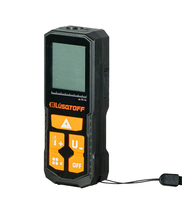 Medidor Láser A Batería Recargable de Distancia 120mts Black Series Lusqtoff Naranja/Negro MEDL120-9