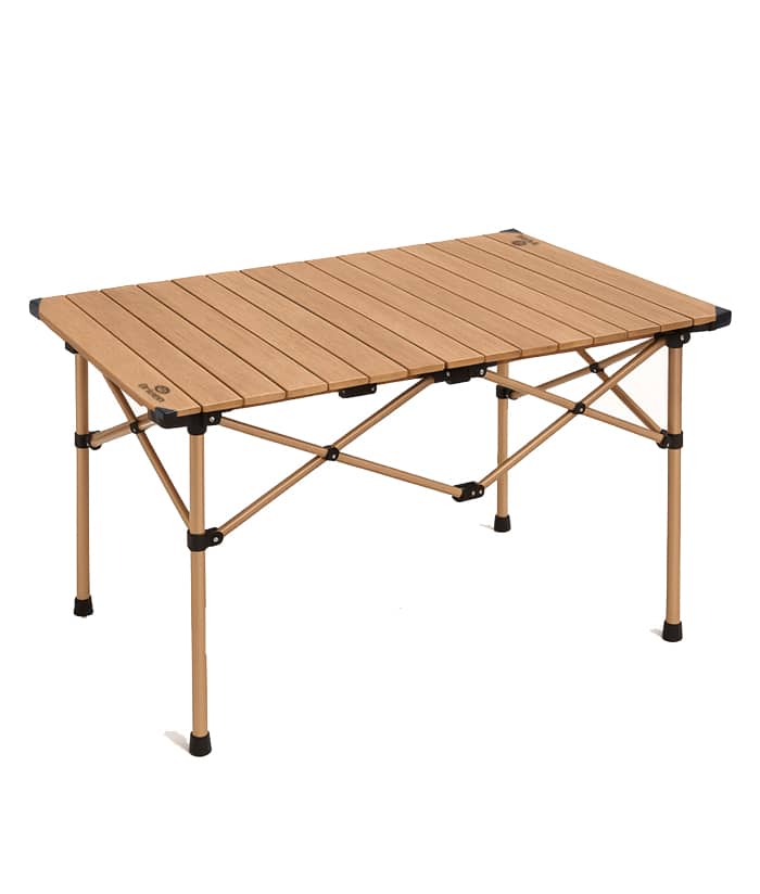 Mesa Plegable Portátil de Aluminio "Mara" Estructura Metálica Para Camping Aire Libre Color Madera Driven AD-0870/M