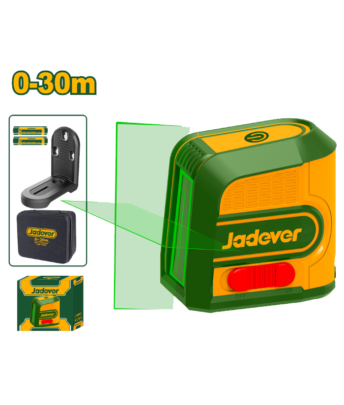 Nivel Láser 2 Líneas Luz Verde 30mts Jadever Amarillo/Verde JDLE2M03