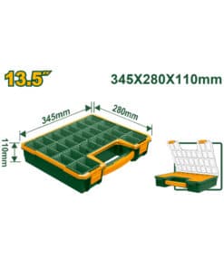 Organizador Maletín Plástico 13.5" Jadever Amarillo/Verde JDTB1322